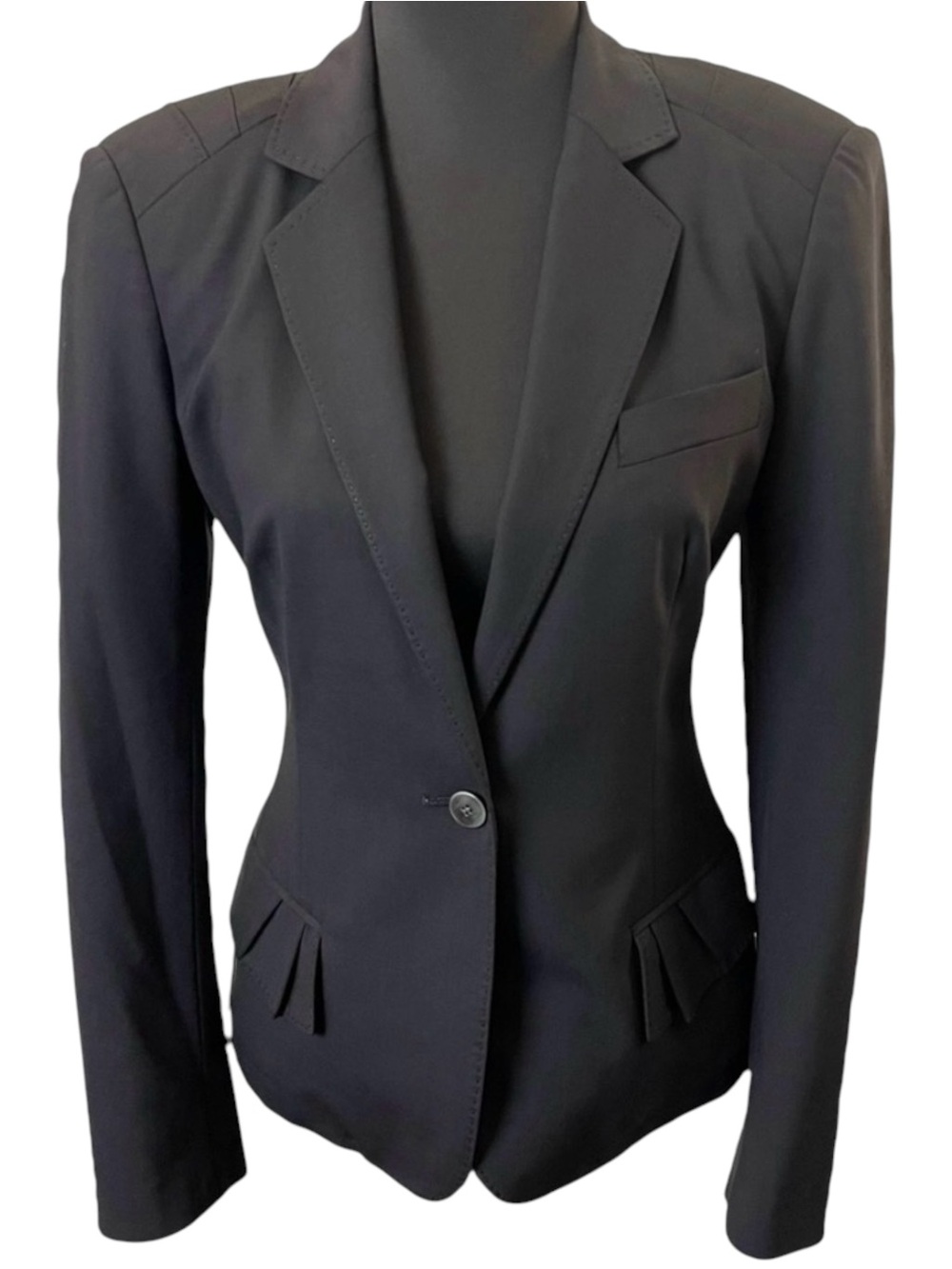 Rachel Roy Signature Black One Button Blazer Jacket (4)
